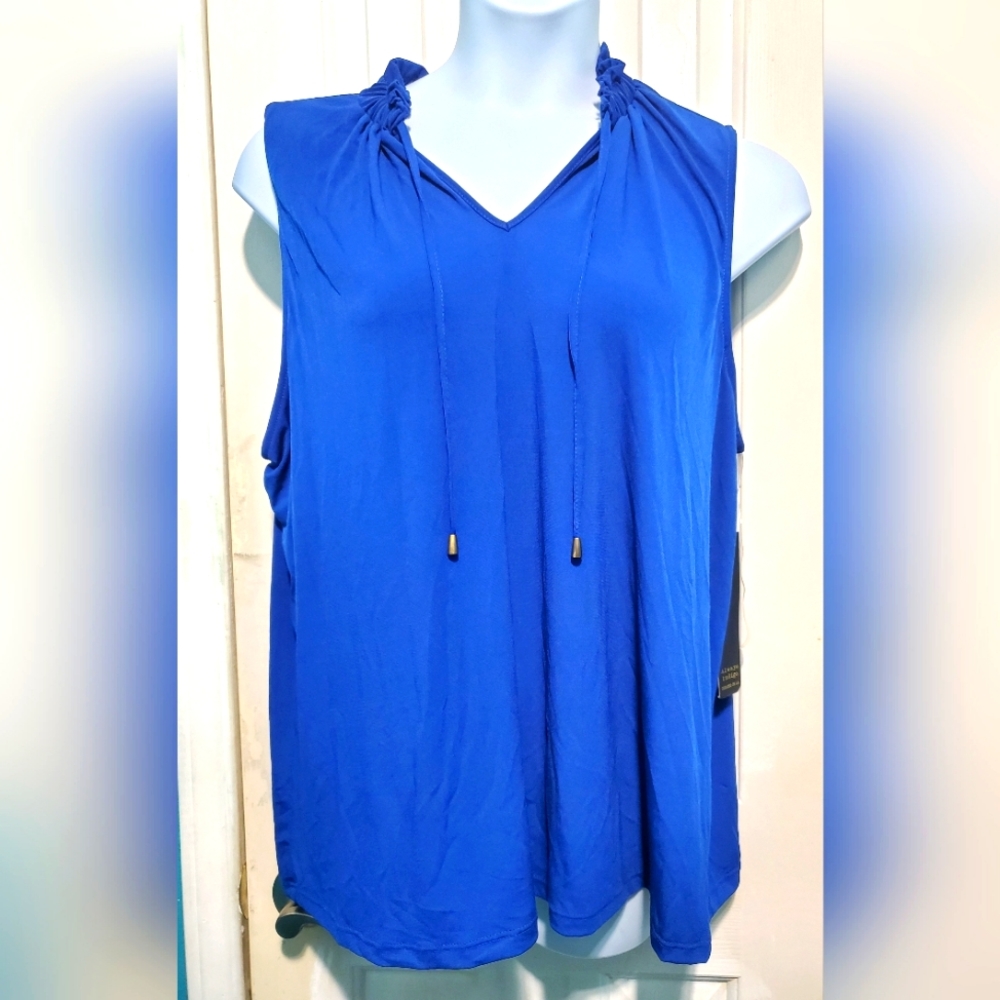 Royal Blue Sleeveless Plus Size top